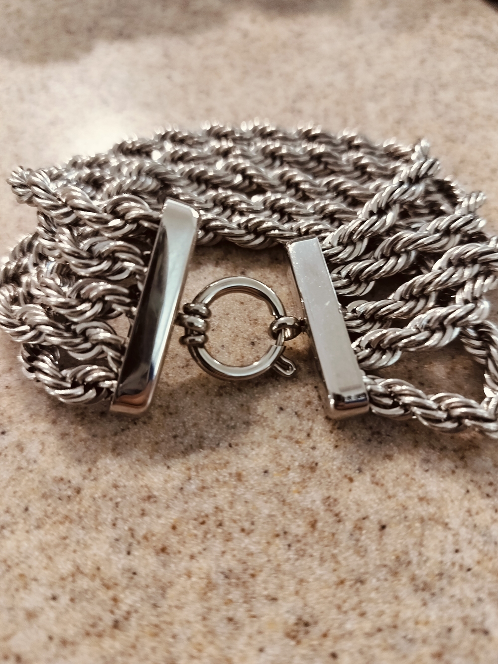 Silver-Tone Multi-Strand Rope Chain Bracelet with Spring Ring Clasp